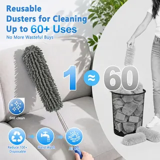 Chenille microfibre duster head
